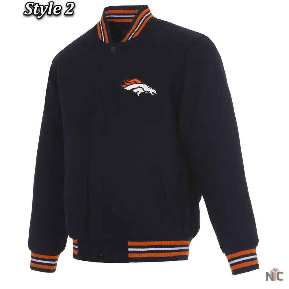 Denver Broncos Wool Varsity Blue Jacket USA Jackets