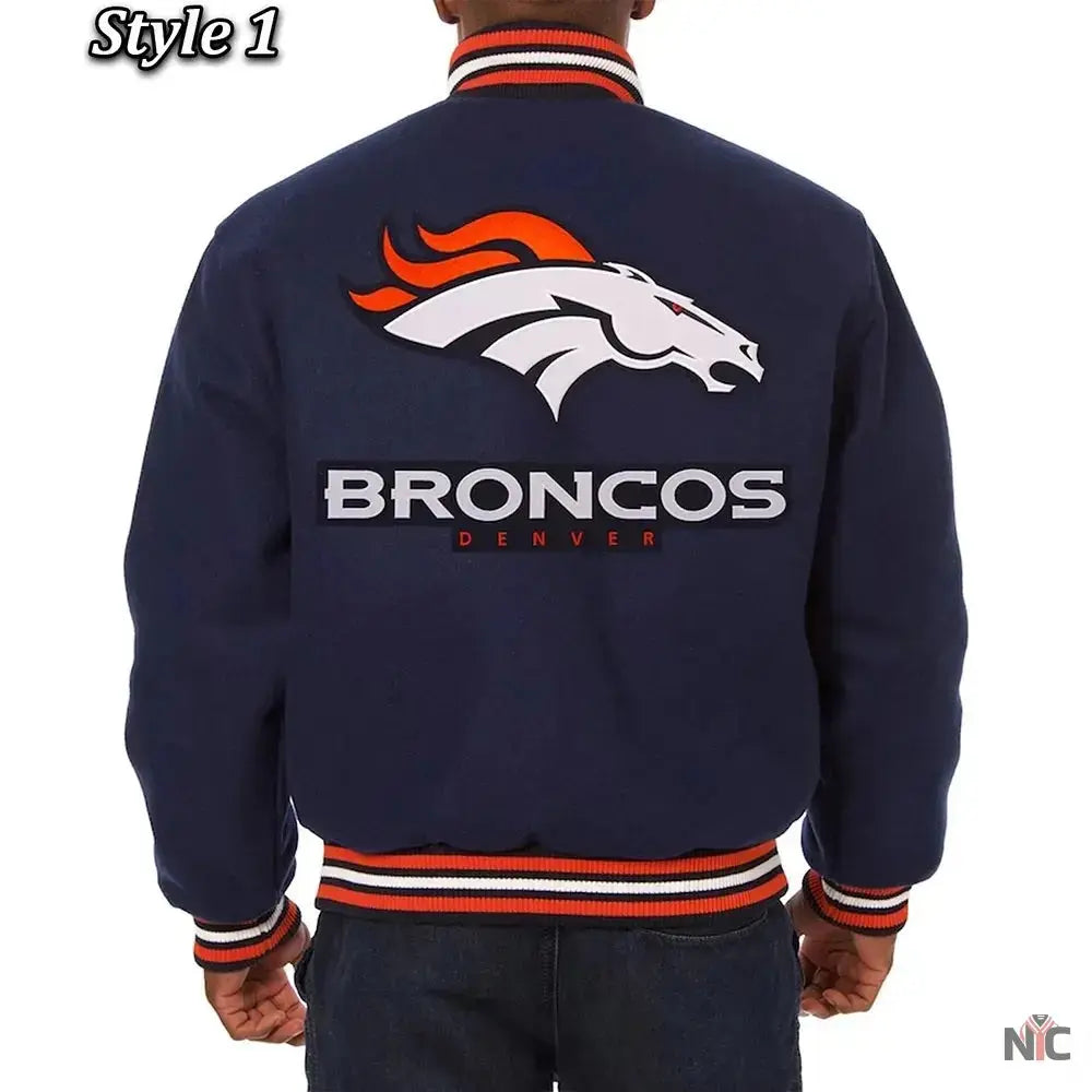 Denver Broncos Wool Varsity Blue Jacket USA Jackets
