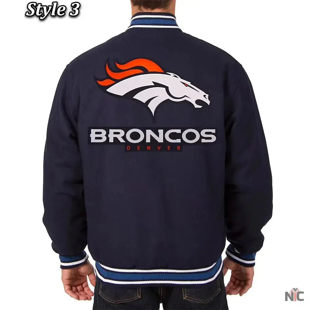 Denver Broncos Wool Varsity Blue Jacket USA Jackets