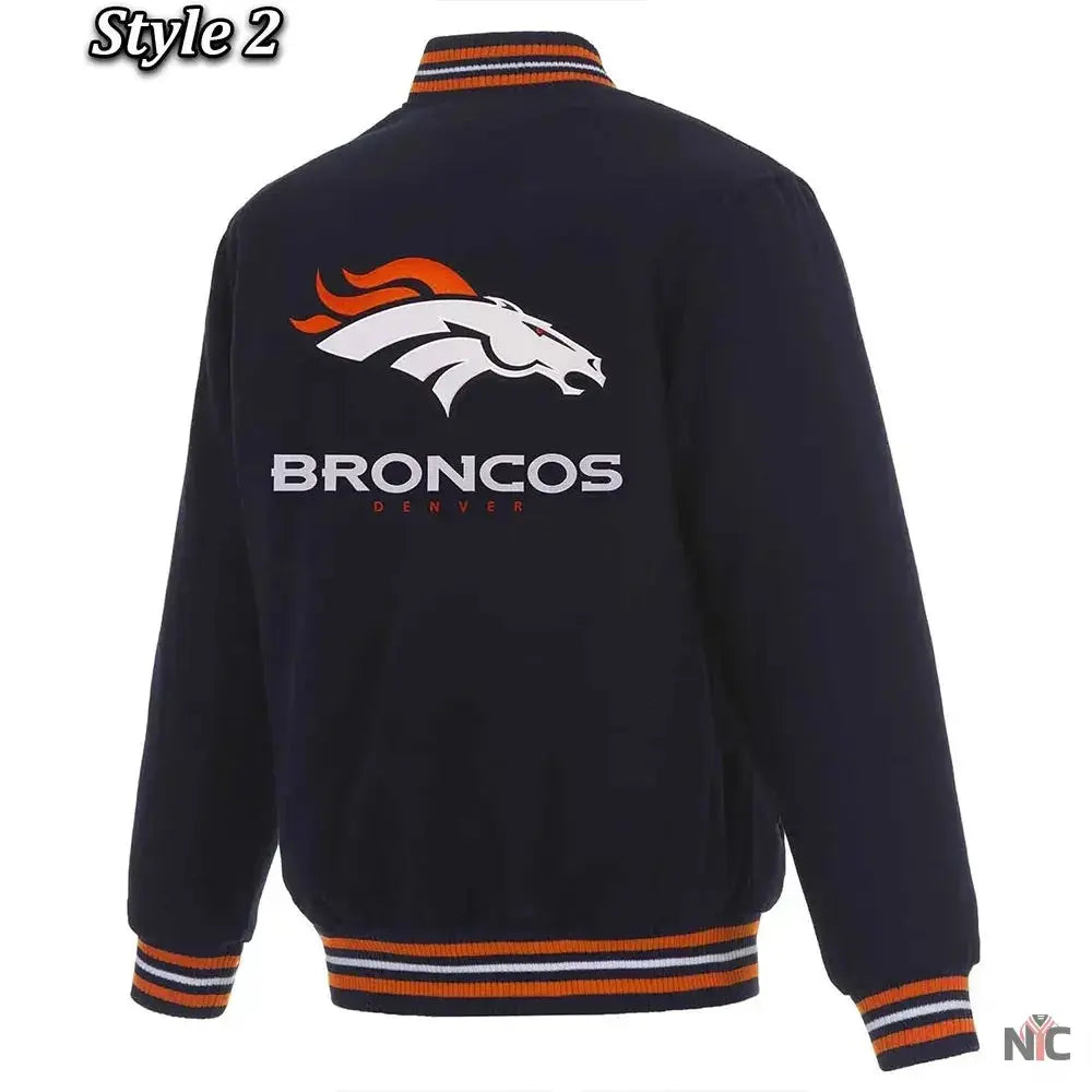 Denver Broncos Wool Varsity Blue Jacket USA Jackets