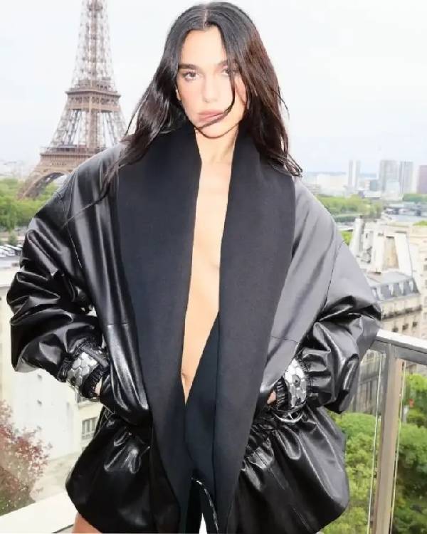 Dua Lipa Harper’s Bazaar US Black Leather Jacket USA Jackets