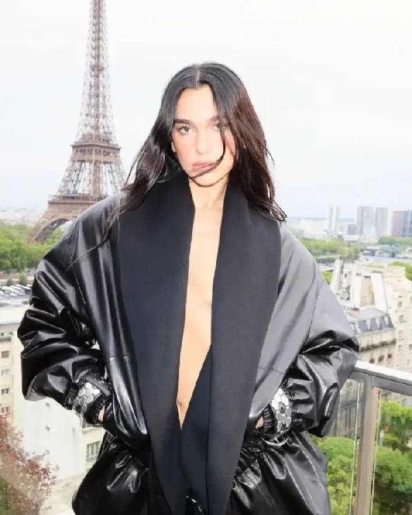 Dua Lipa Harper’s Bazaar US Black Leather Jacket USA Jackets