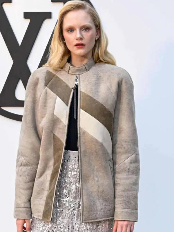 Emma Laird Suede Leather Jacket USA Jackets
