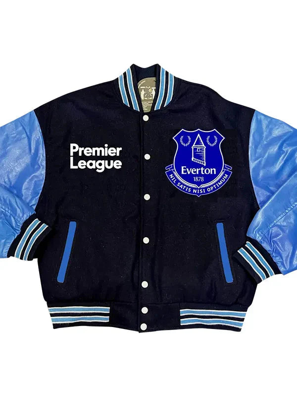 Premier League Team Everton F.C. Black Varsity Jacket USA Jackets