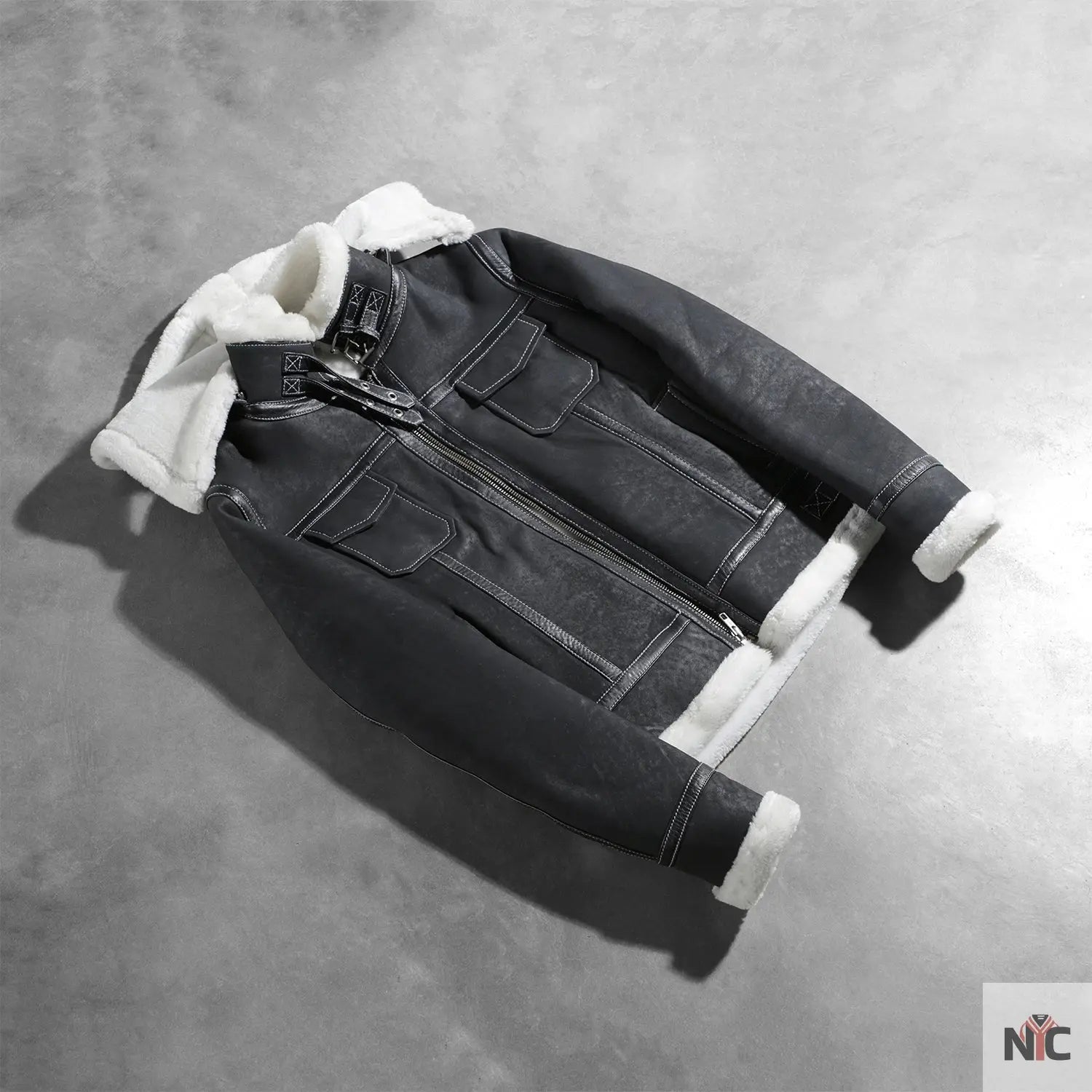 Fiona Black Hooded Shearling Leather Jacket USA Jackets