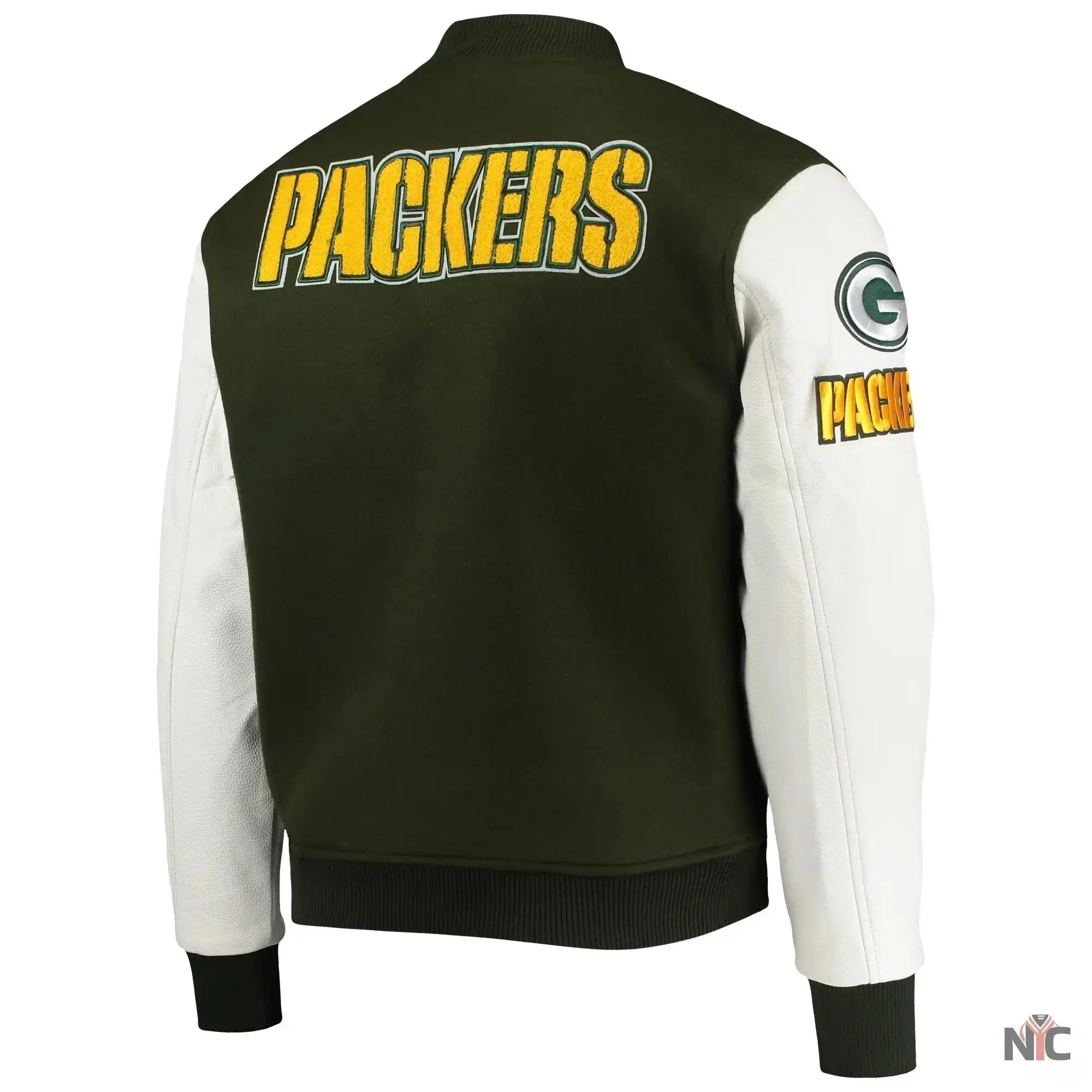 Green Bay Packers Full-zip Green and White Varsity Jacket USA Jackets