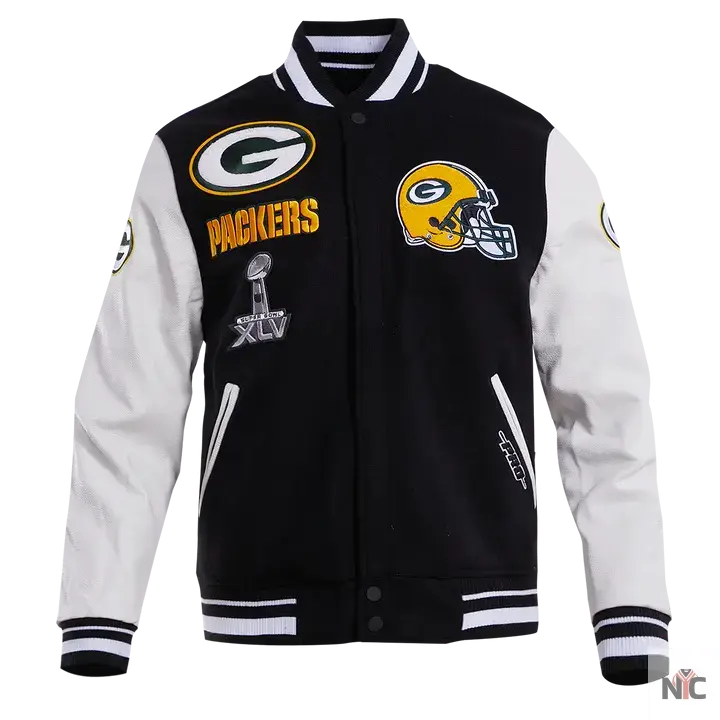 Green Bay Packers Mash Up Wool Varsity Jacket USA Jackets