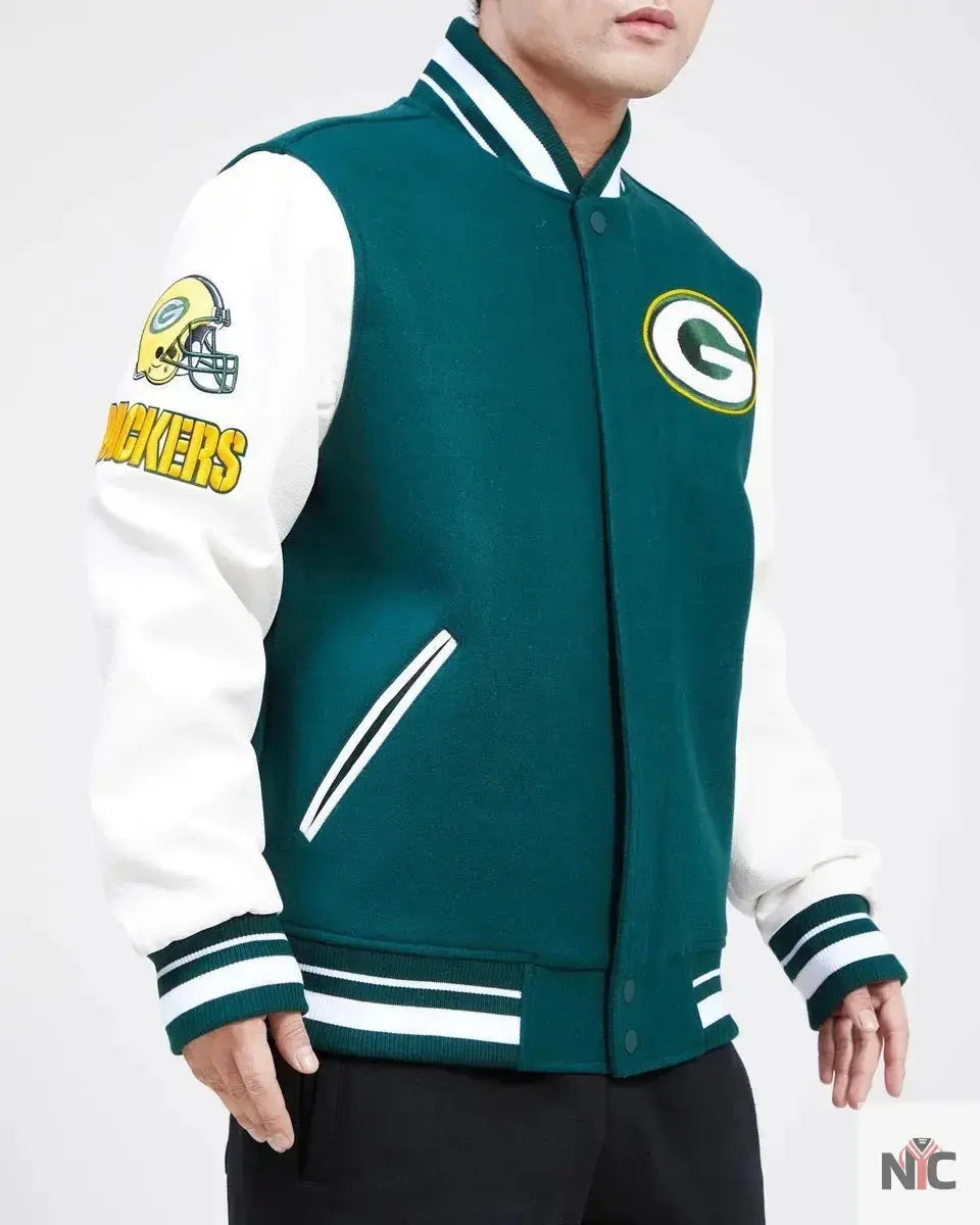 Green Bay Packers Old English Wool Varsity Jacket USA Jackets