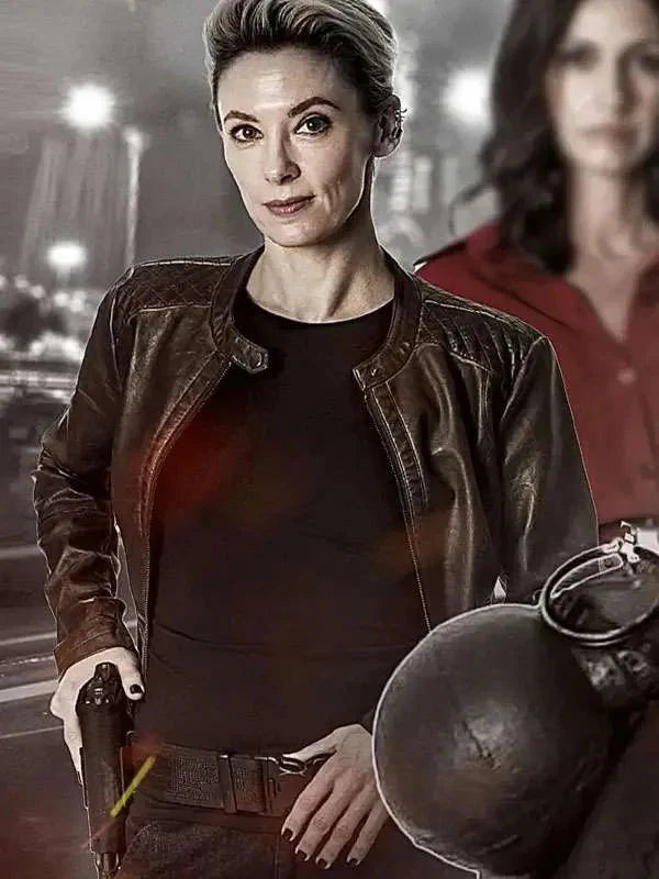 Aimee Stolte Hostile Takeover Black Leather Jacket USA Jackets