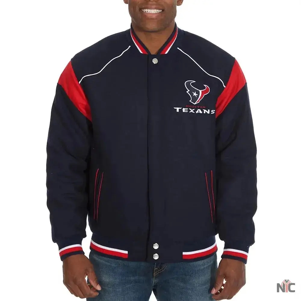 Houston Texans Teddy Embroidered Varsity Wool Jacket USA Jackets