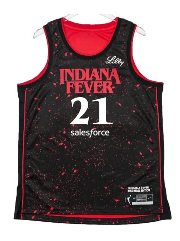 Indiana Fever Makayla Timpson Stranger Things Rebel Swingman Jersey USA Jackets