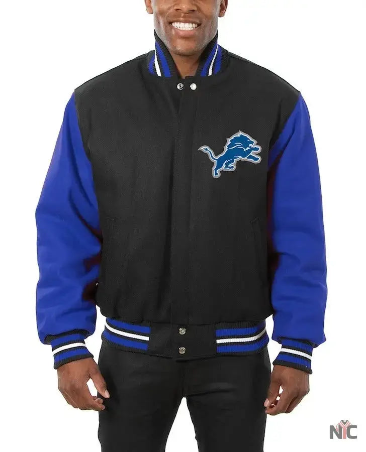 JH Design Detroit Lions Wool Varsity Jacket USA Jackets
