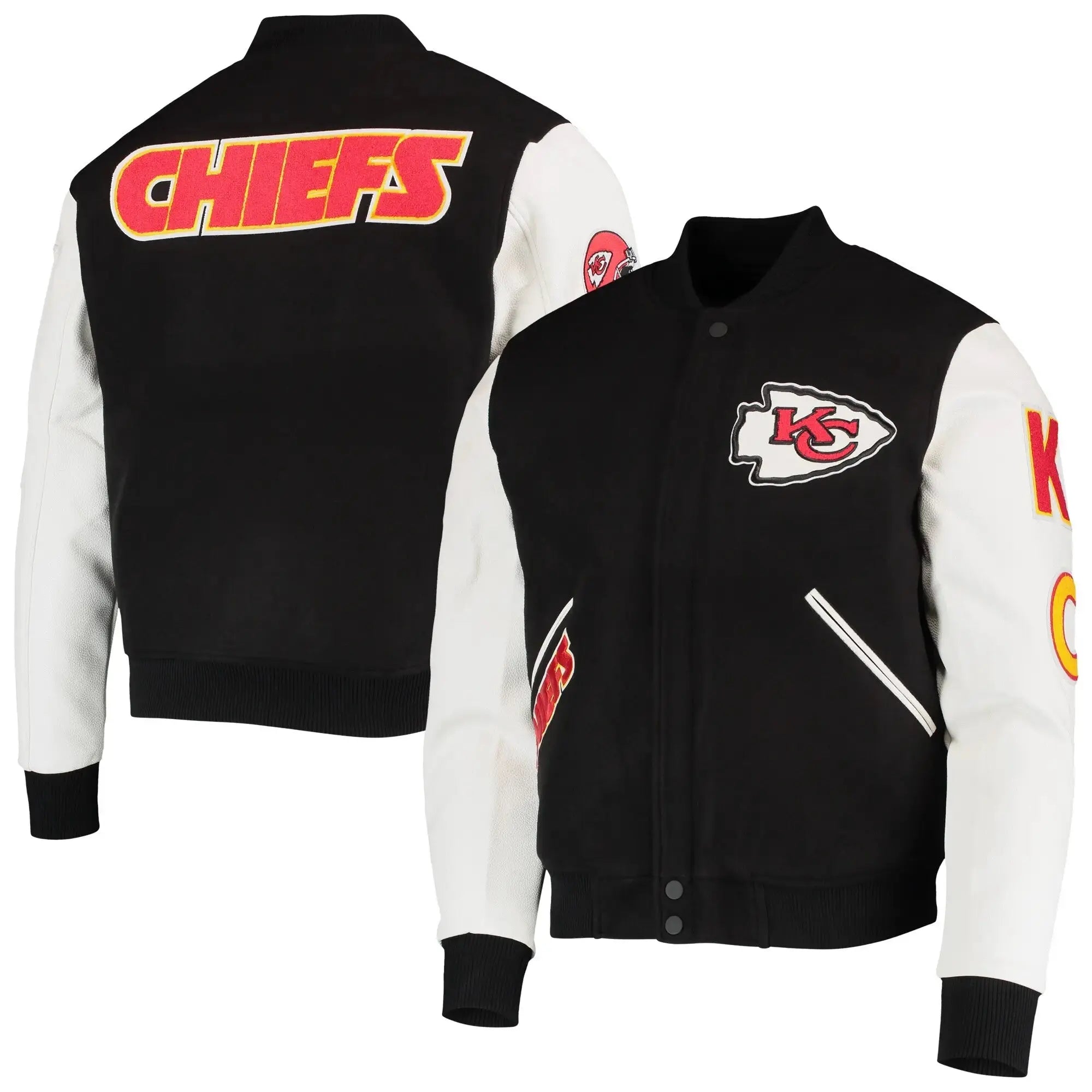 Kansas City Chiefs Black and White Varsity Jacket USA Jackets
