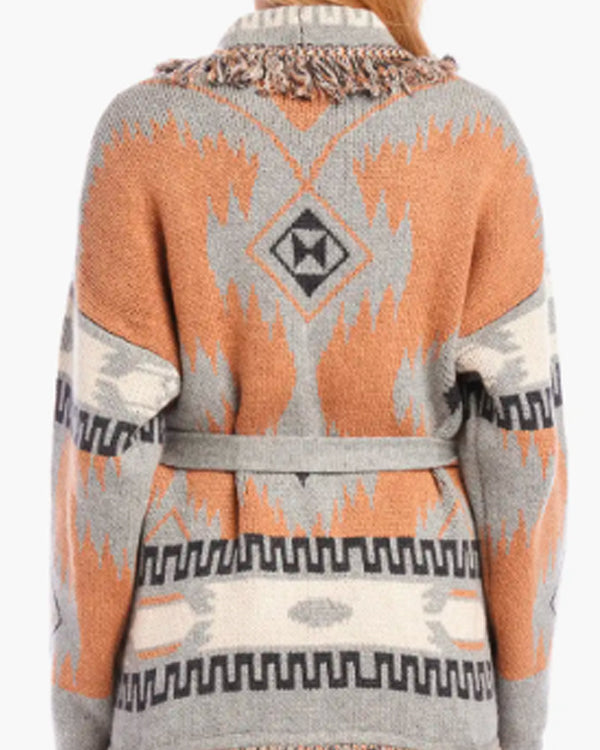 Sistas S09 Ebony Obsidian Aztec Print Cardigan USA Jackets