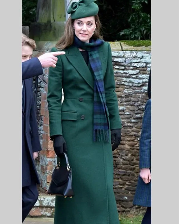 Kate Middleton Green Long Coat USA Jackets