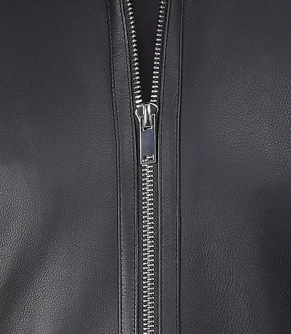 LUXE PRESTIGE: Men's Premium Black Cafe Racer Leather Jacket USA Jackets