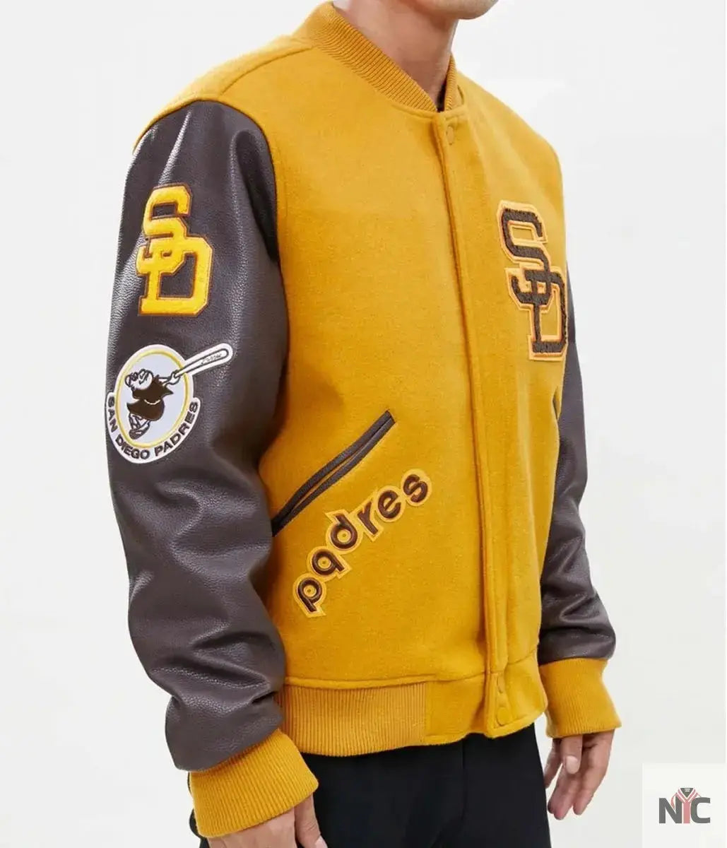 Logo San Diego Padres Full-Zip Varsity Jacket USA Jackets