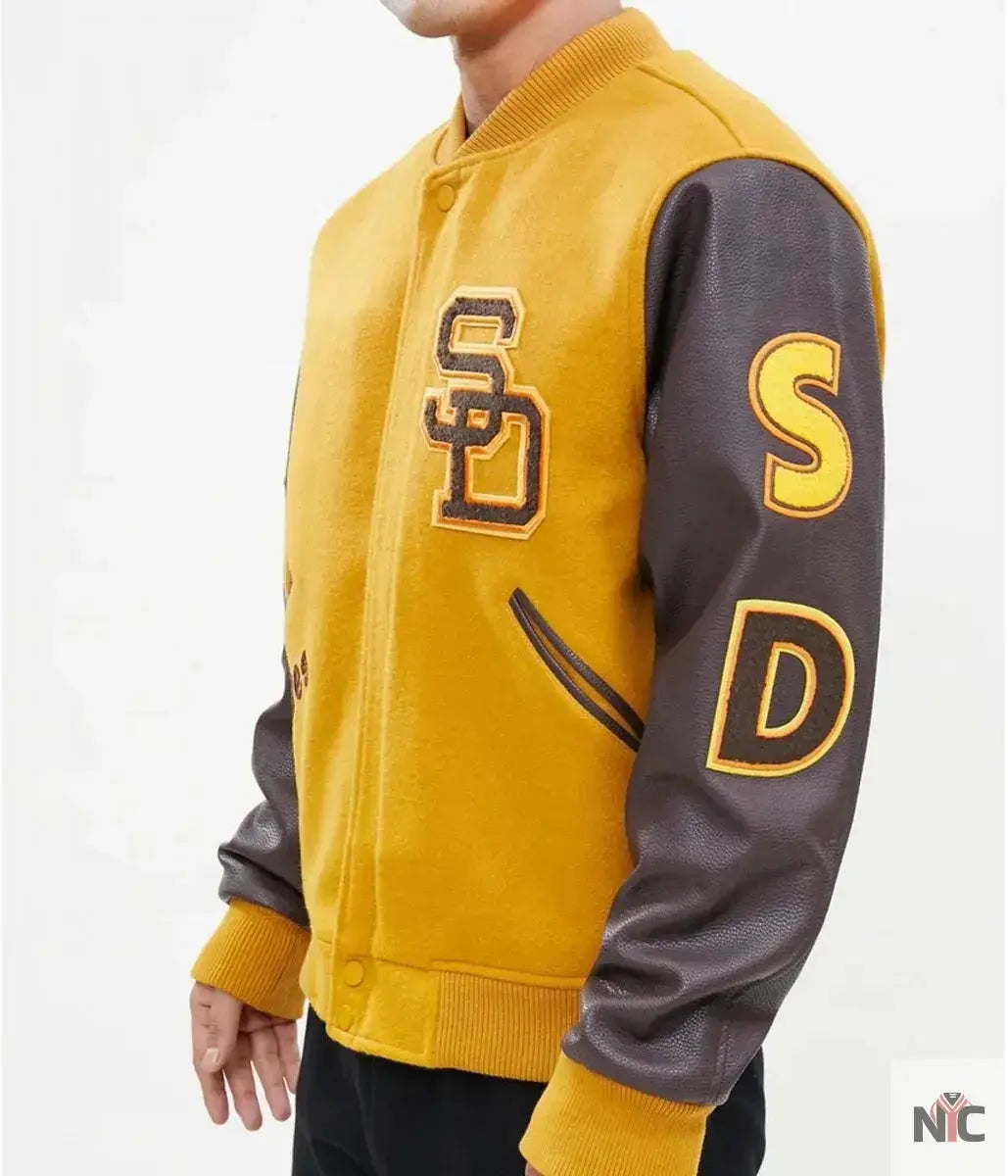 Logo San Diego Padres Full-Zip Varsity Jacket USA Jackets
