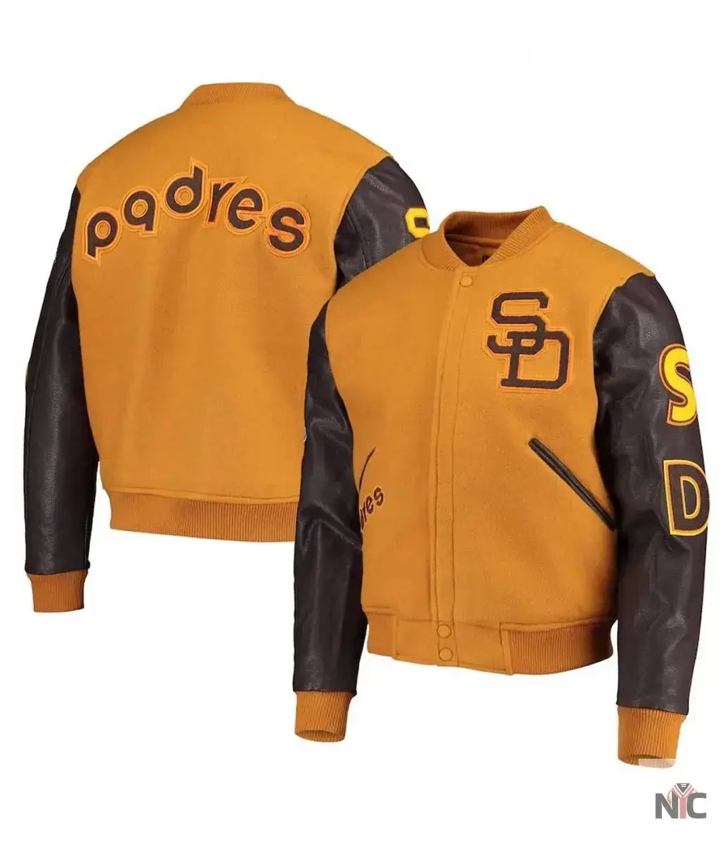 Logo San Diego Padres Full-Zip Varsity Jacket USA Jackets
