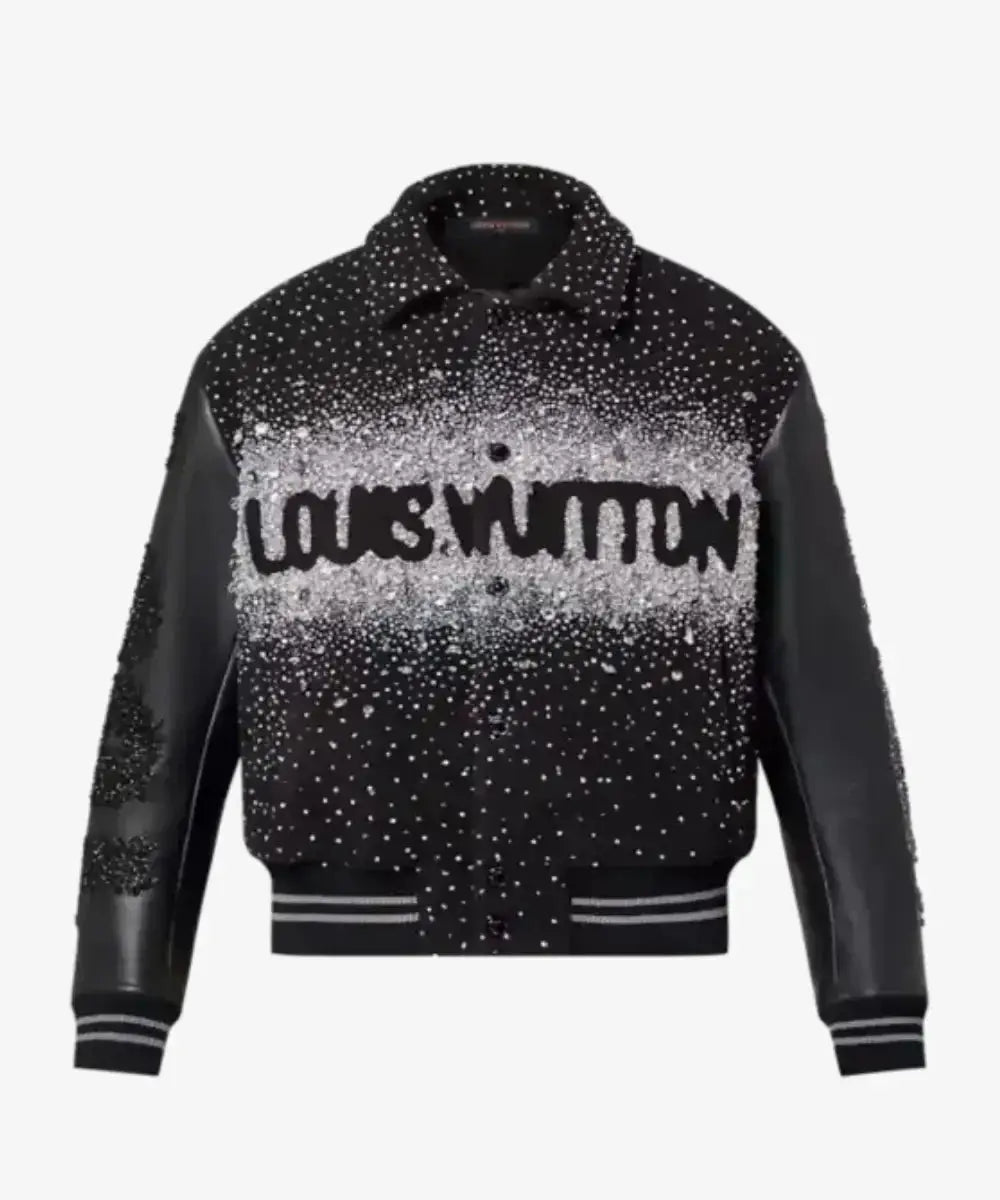J-hope X Louis Vuitton Black Varsity Jacket USA Jackets
