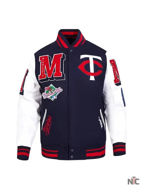 MLB Minnesota Twins Blue Varsity Bomber Jacket USA Jackets