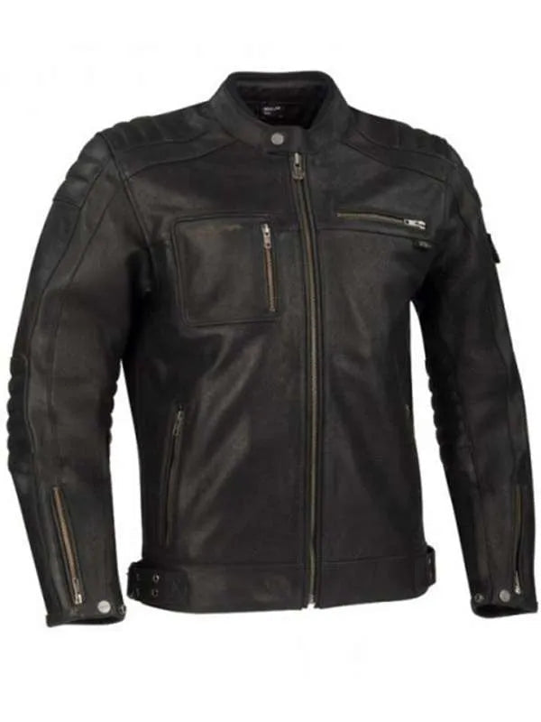 Men Quilted Black Moto Real Leather Jacket USA Jackets