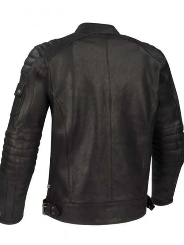 Men Quilted Black Moto Real Leather Jacket USA Jackets