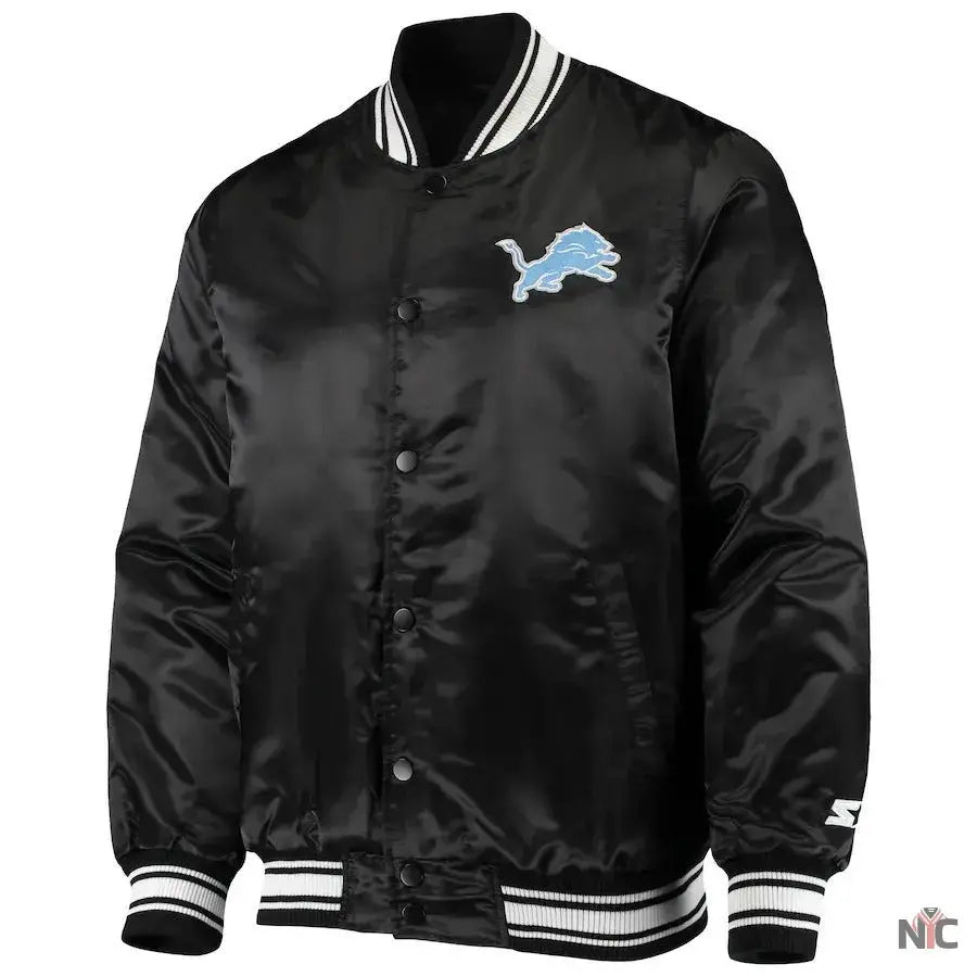 Men’s Starter Black Detroit Lions Locker Room Varsity Jacket USA Jackets