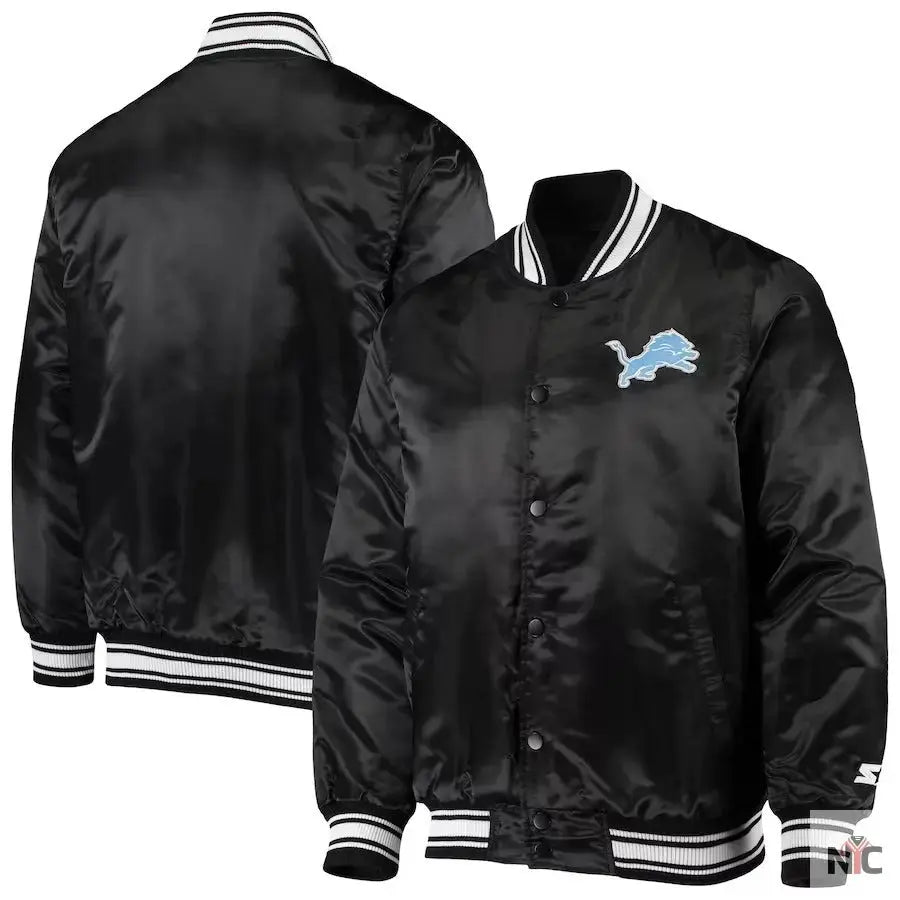 Men’s Starter Black Detroit Lions Locker Room Varsity Jacket USA Jackets