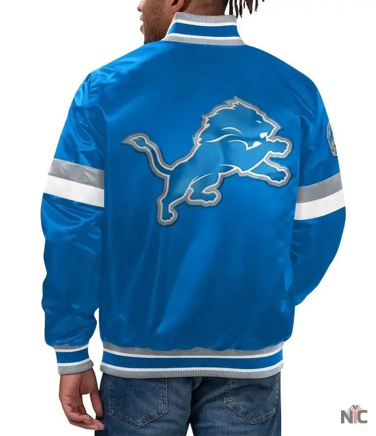 Men’s Starter Blue Detroit Lions Home Game Varsity Jacket USA Jackets