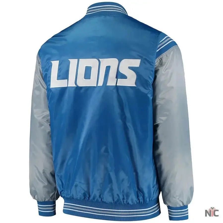 Men’s Starter Detroit Lions Enforcer Satin Varsity Full-snap Jacket USA Jackets