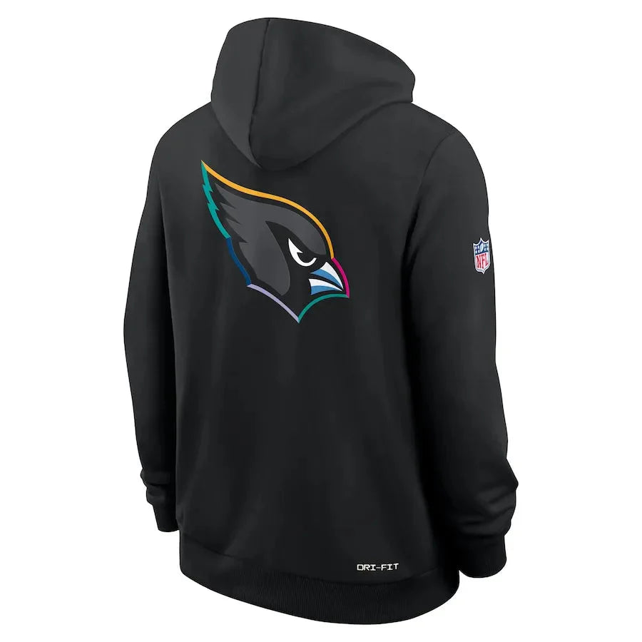 Arizona Cardinals Nike Black 2025 NFL Crucial Catch Sideline Standard Issue Dri-FIT Hoodie USA Jackets
