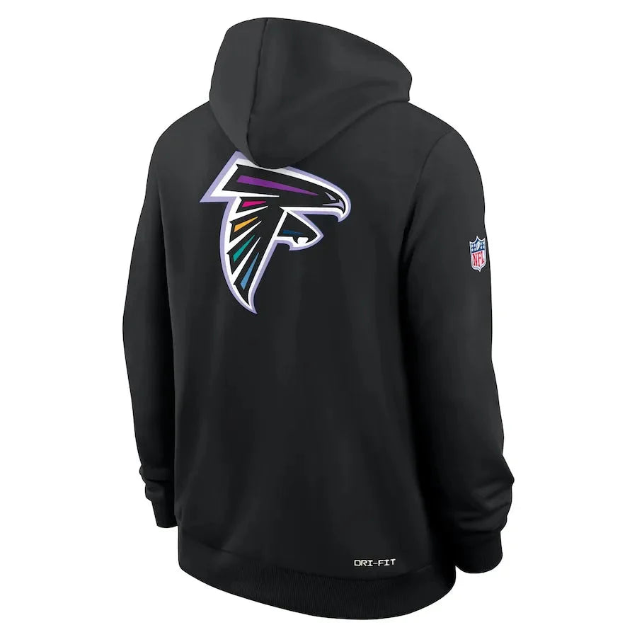 Atlanta Falcons Nike Black 2025 NFL Crucial Catch Sideline Standard Issue Dri-FIT Hoodie USA Jackets