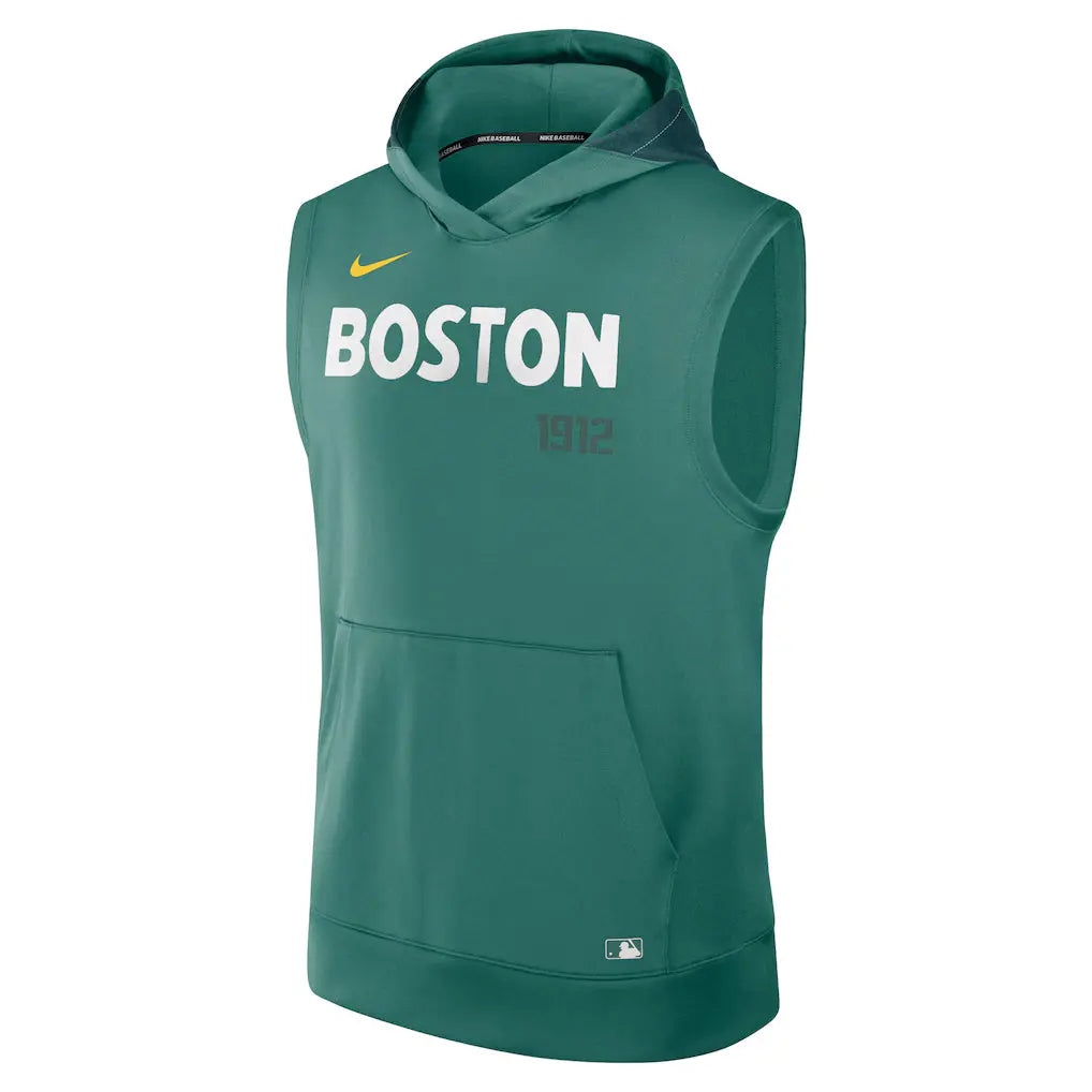 Men’s Boston Red Sox Nike Green 2025 Sleeveless Pullover Hoodie USA Jackets