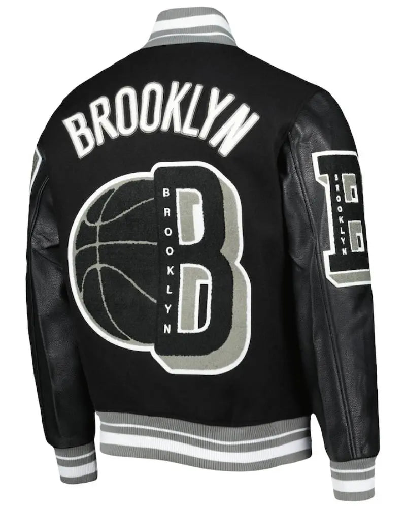 Men’s Brooklyn Nets Pro Standard Black 10 Years in Brooklyn Mash Up Capsule Varsity Full-Zip Jacket USA Jackets