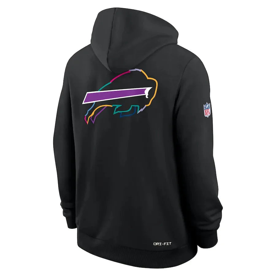 Buffalo Bills Nike Black 2025 NFL Crucial Catch Sideline Standard Issue Dri-FIT Hoodie USA Jackets