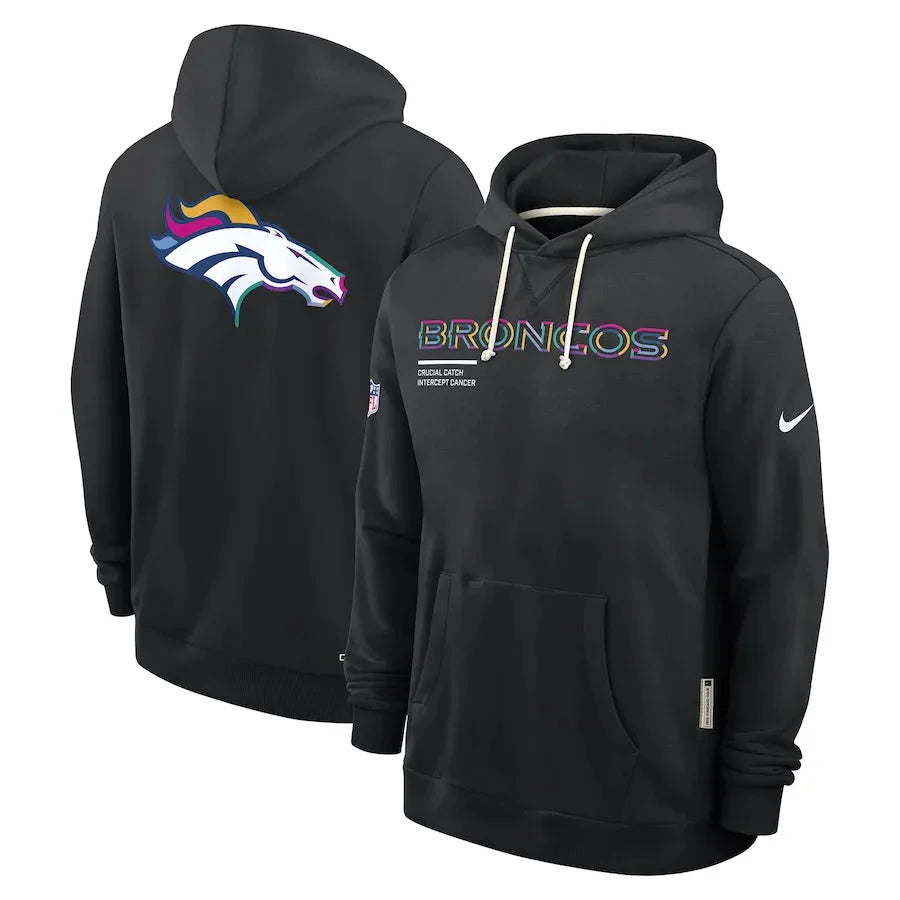 Denver Broncos Nike Black 2025 NFL Crucial Catch Sideline Standard Issue Dri-FIT Hoodie USA Jackets