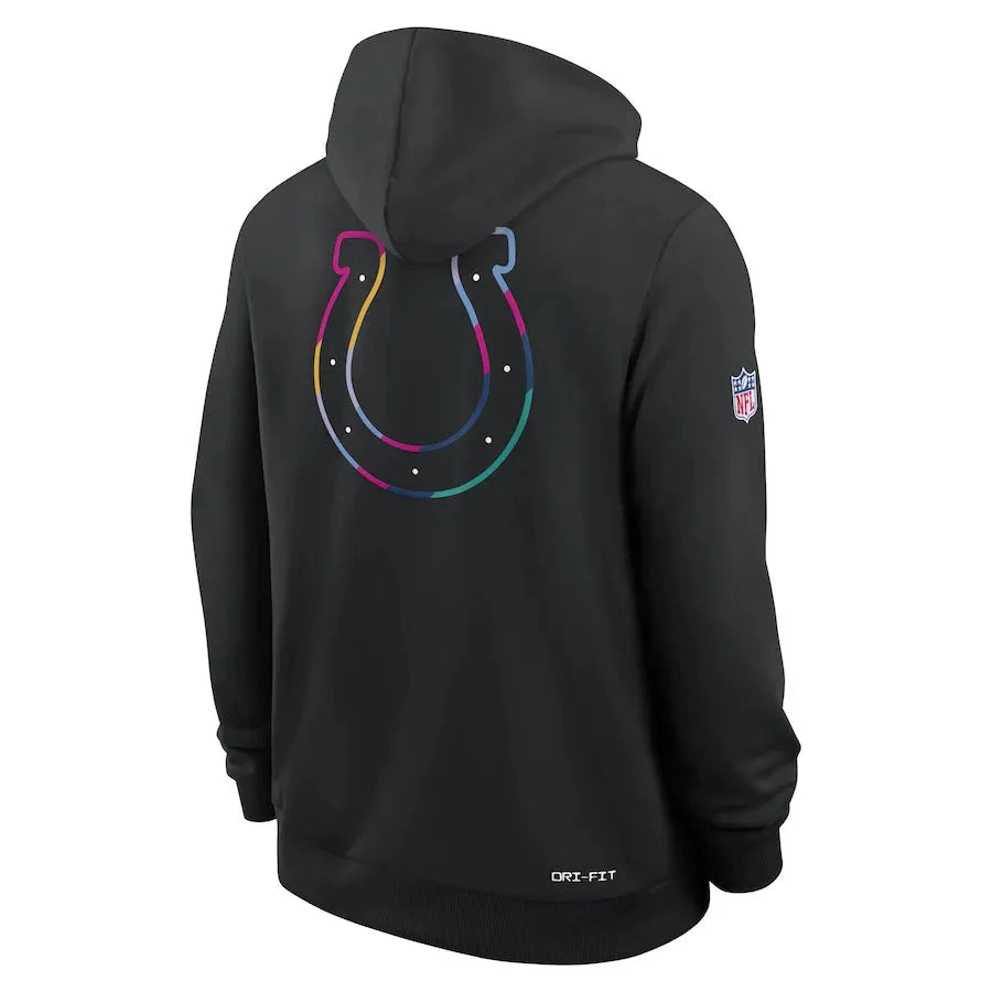 Indianapolis Colts Nike Black 2025 NFL Crucial Catch Sideline Standard Issue Dri-FIT Hoodie USA Jackets