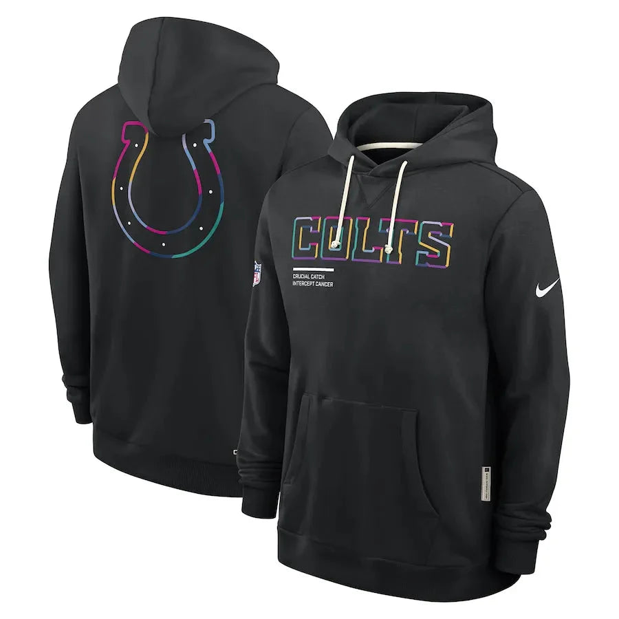 Indianapolis Colts Nike Black 2025 NFL Crucial Catch Sideline Standard Issue Dri-FIT Hoodie USA Jackets