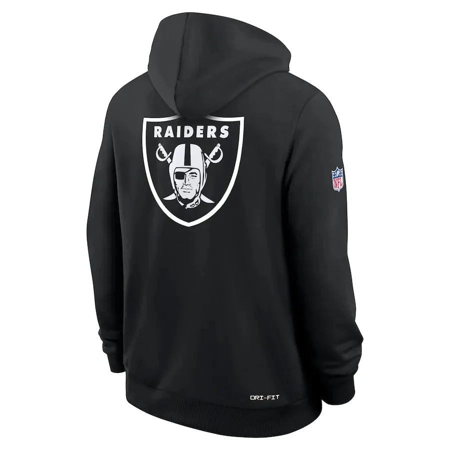 Las Vegas Raiders Nike Black 2025 NFL Crucial Catch Sideline Standard Issue Dri-FIT Hoodie USA Jackets