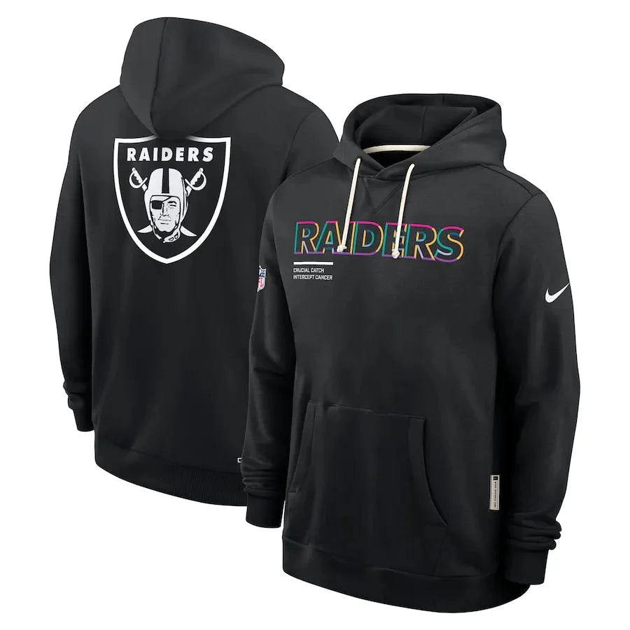 Las Vegas Raiders Nike Black 2025 NFL Crucial Catch Sideline Standard Issue Dri-FIT Hoodie USA Jackets