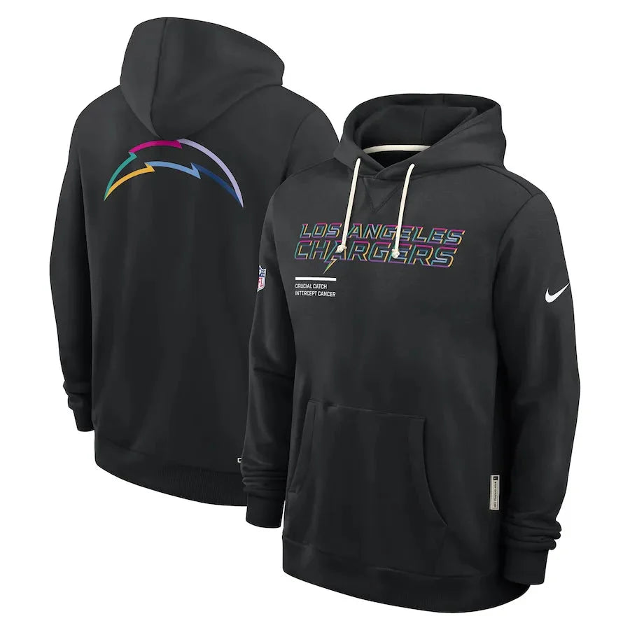 Los Angeles Chargers Nike Black 2025 NFL Crucial Catch Sideline Standard Issue Dri-FIT Hoodie USA Jackets
