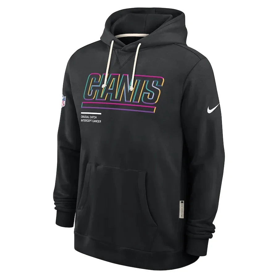 New York Giants Nike Black 2025 NFL Crucial Catch Sideline Standard Issue Dri-FIT Hoodie USA Jackets