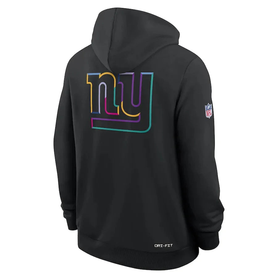 New York Giants Nike Black 2025 NFL Crucial Catch Sideline Standard Issue Dri-FIT Hoodie USA Jackets