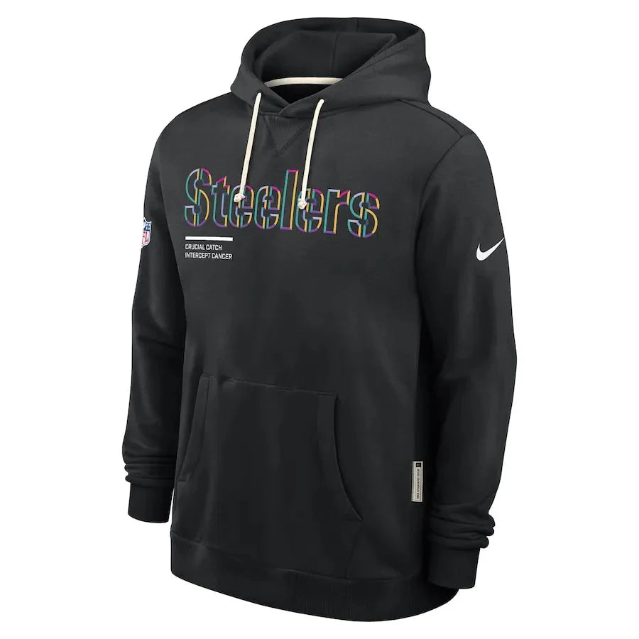 Pittsburgh Steelers Nike Black 2025 NFL Crucial Catch Sideline Standard Issue Dri-FIT Hoodie USA Jackets