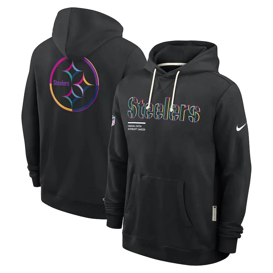 Pittsburgh Steelers Nike Black 2025 NFL Crucial Catch Sideline Standard Issue Dri-FIT Hoodie USA Jackets
