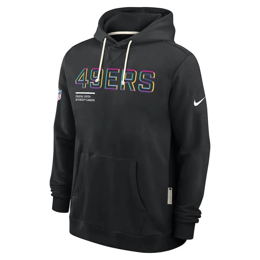 San Francisco 49ers Nike Black 2025 NFL Crucial Catch Sideline Standard Issue Dri-FIT Hoodie USA Jackets