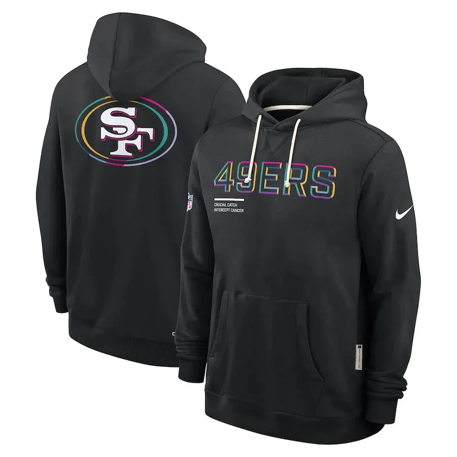 San Francisco 49ers Nike Black 2025 NFL Crucial Catch Sideline Standard Issue Dri-FIT Hoodie USA Jackets