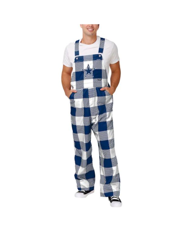 Men’s Navy Dallas Cowboys Big Logo Plaid Overall USA Jackets