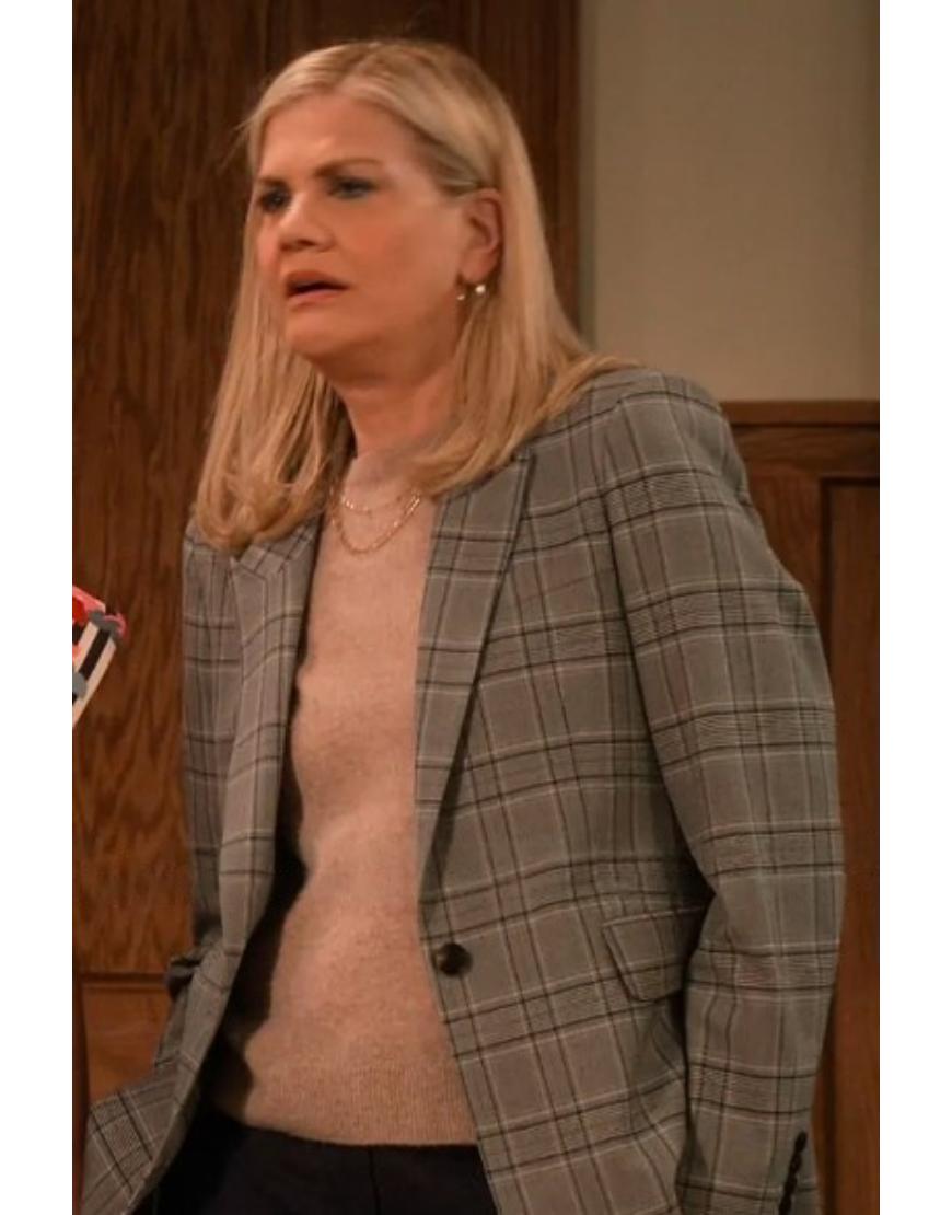 Leanne 2025 Kristen Johnston Plaid Blazer USA Jackets